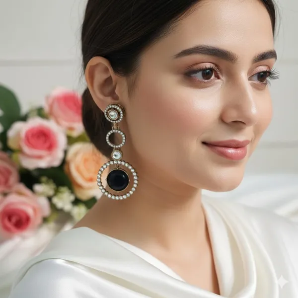 Black_Elegant_Design_Stones_Earrings_For_Women