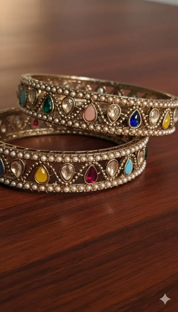 Multi_Stones_Golden_Bangles