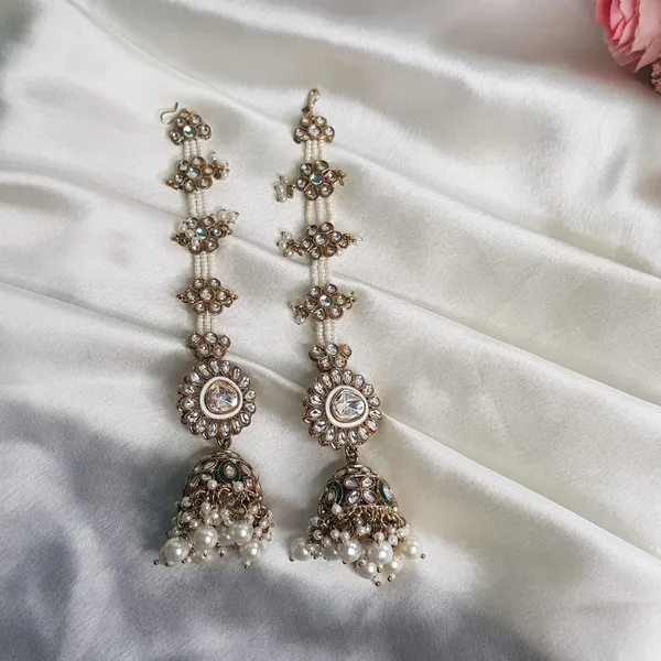 Green_Elegant_Design_Back_Chain_Jhumki_For_Women