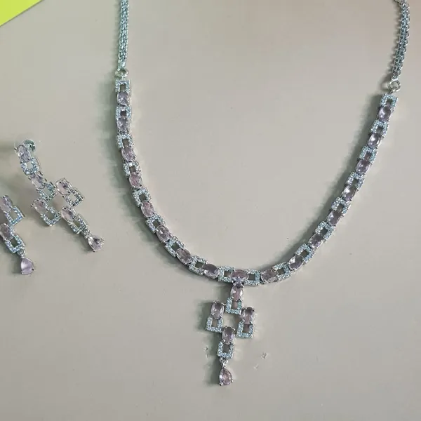 Pink_Elegant_Design_Cubic_AD_Necklace_Set_For_Women