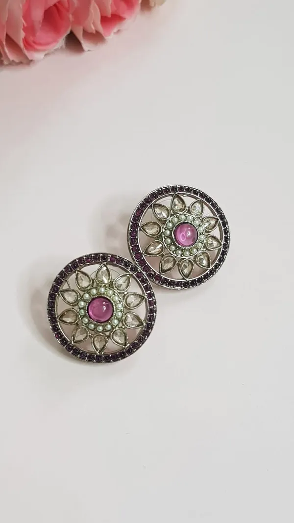 Purple_Polki_Round_Stud