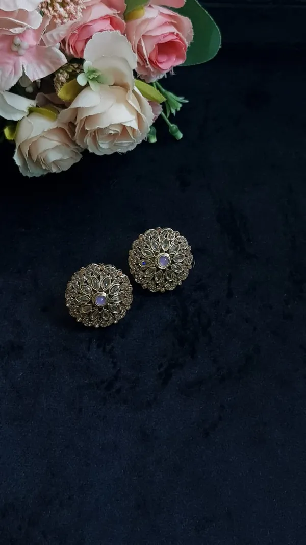 Mauve_Polki_Studs