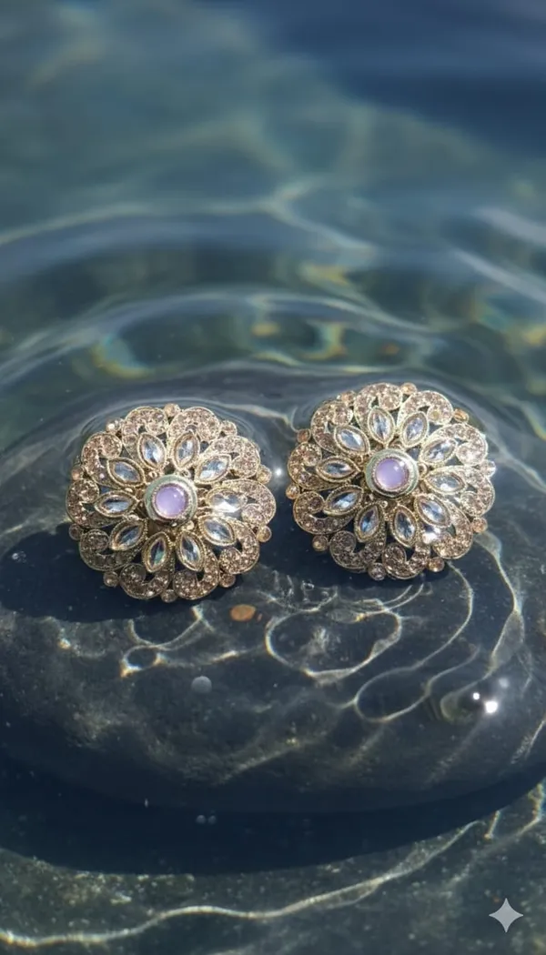 Mauve_Polki_Studs