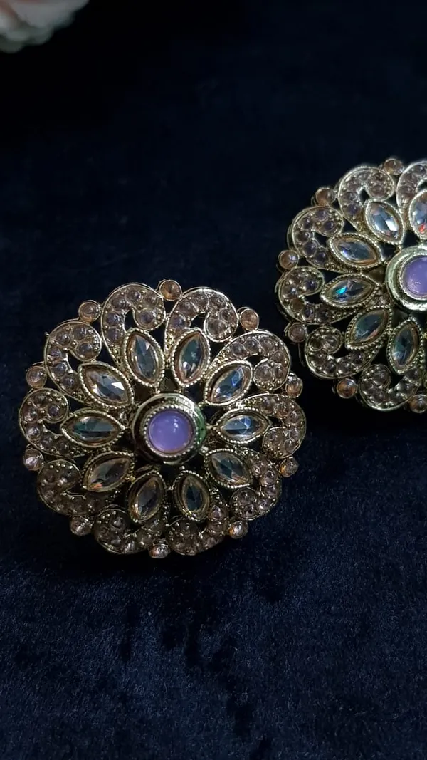 Mauve_Polki_Studs