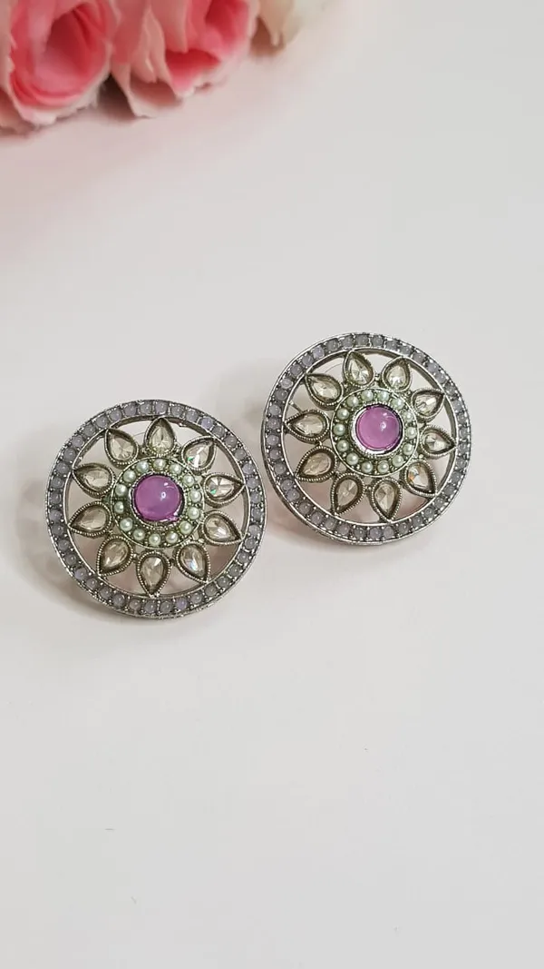 Light_Purple_Round_Polki_Stud