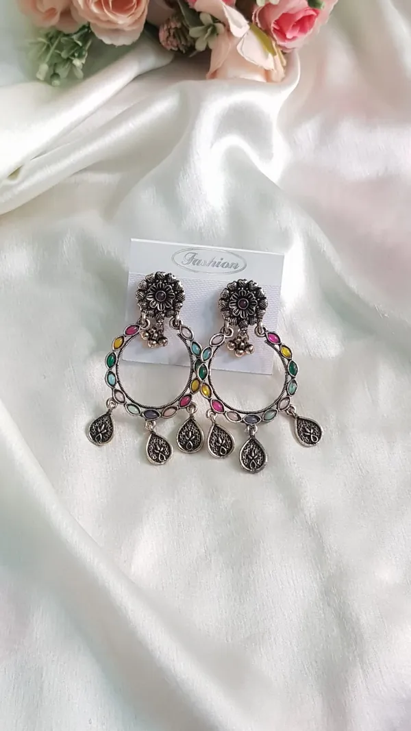 Oxidised_Spring_Round_Earings
