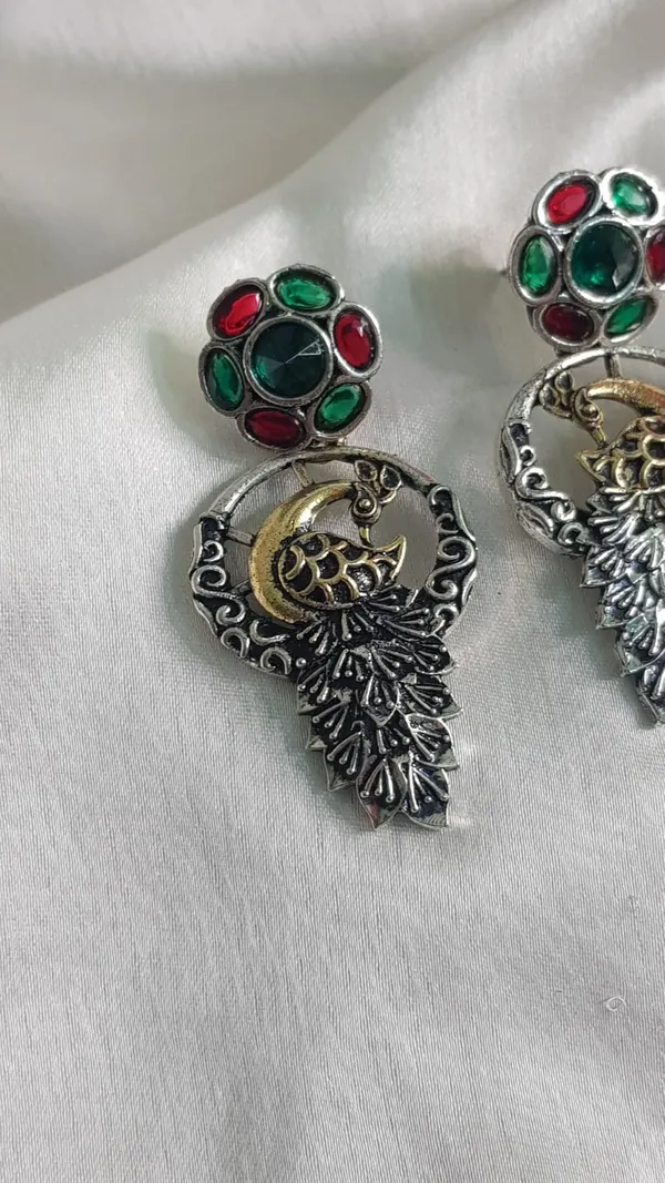 Oxidised_Peacock_Multi_Earing