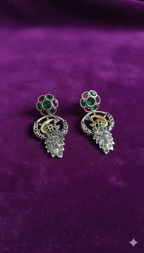 Oxidised_Peacock_Multi_Earing