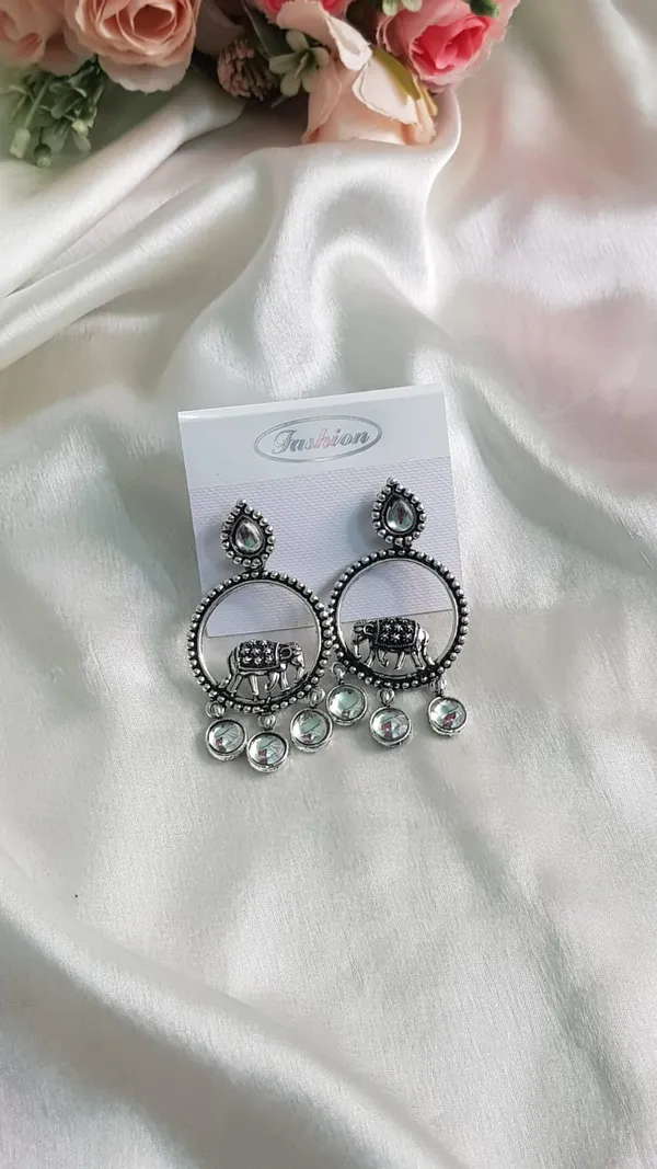 Oxidised_Silver_Elephant_Earings
