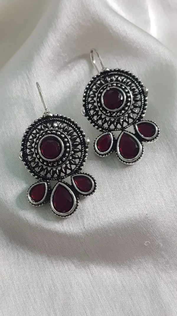 Oxodised_Red_Drop_Earing