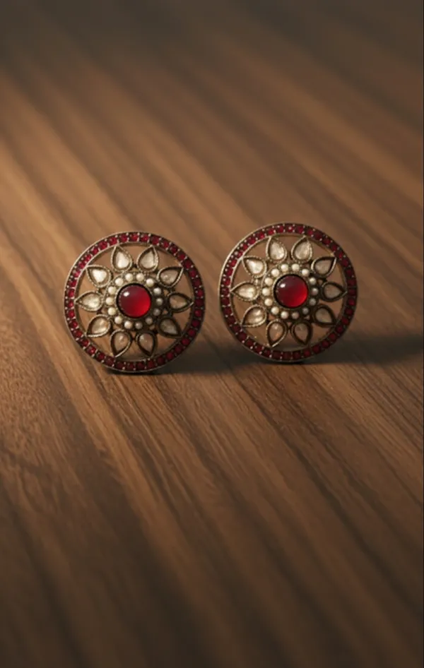 Red_Polki_Round_Stud