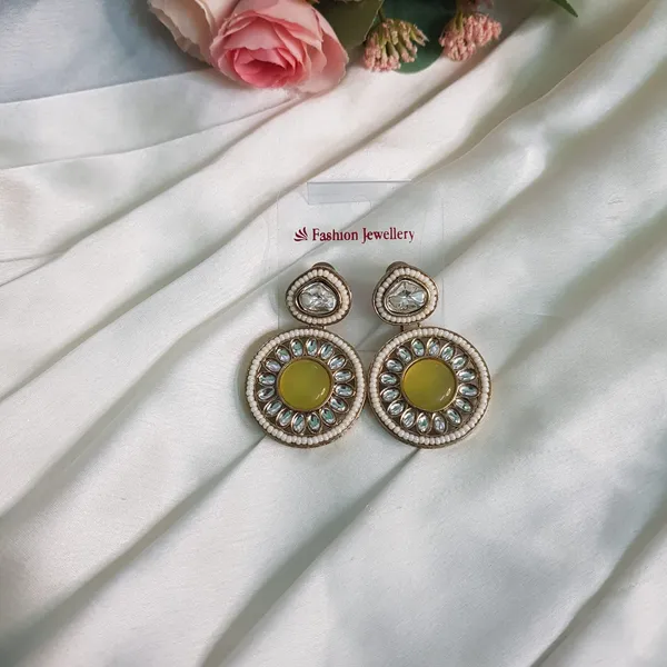 Yellow_Elegant_Design_Monalisa_Stone_Earrings_For_Women