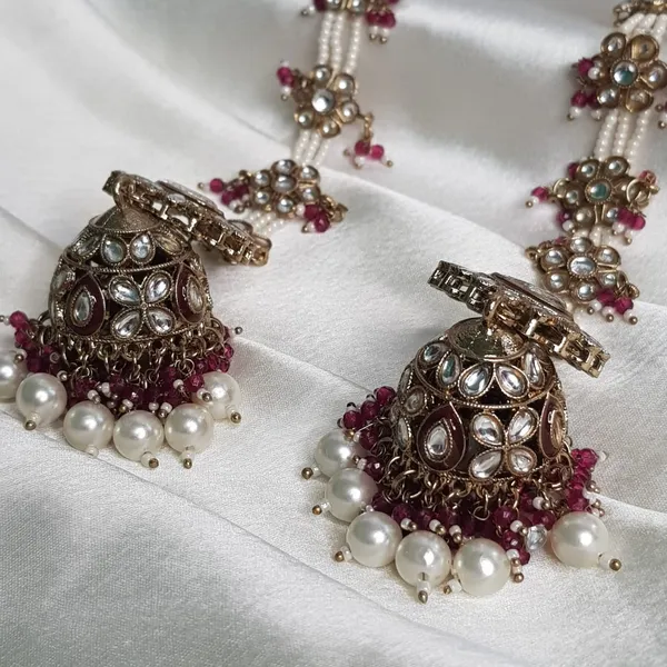 Purple_Elegant_Design_Back_Chain_Jhumki_For_Women