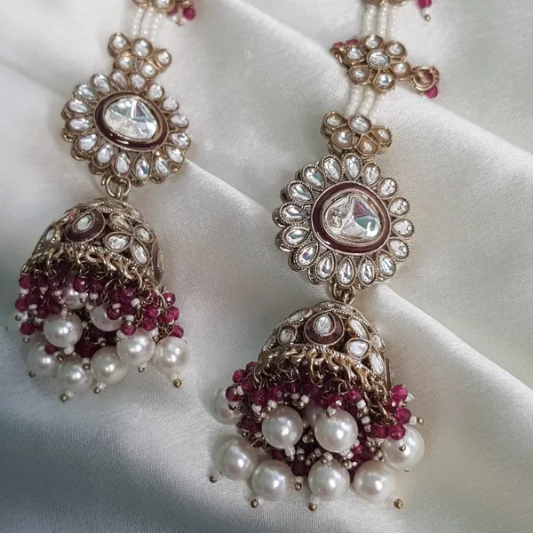 Purple_Elegant_Design_Back_Chain_Jhumki_For_Women