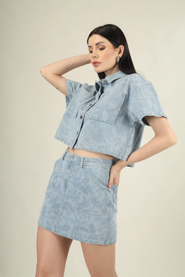 Light_Blue_Denim_Printed_Mini_Skirt_For_Women