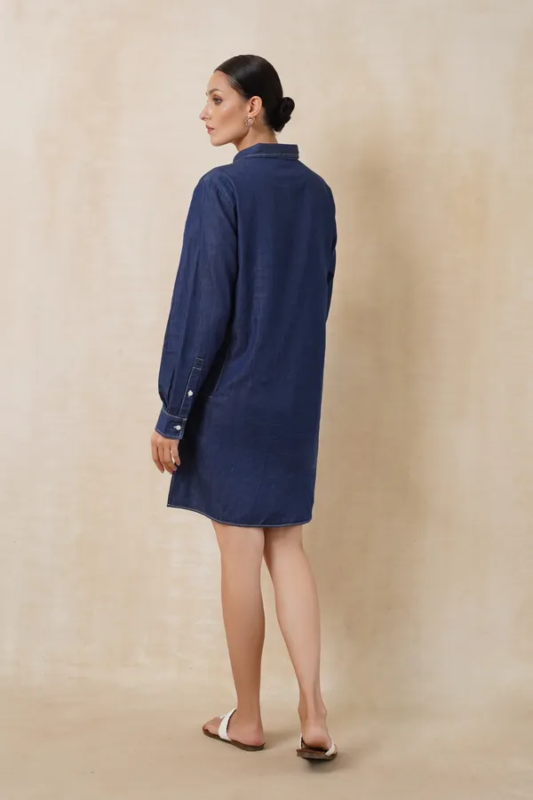 Dark_Blue_Denim_Short_Kurta_For_Women