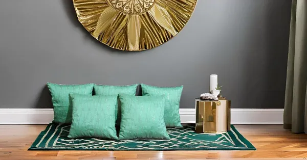 Pack_Of_5_Green_Embroidered_Sequence_Silk_Cotton_Cushion_Cover