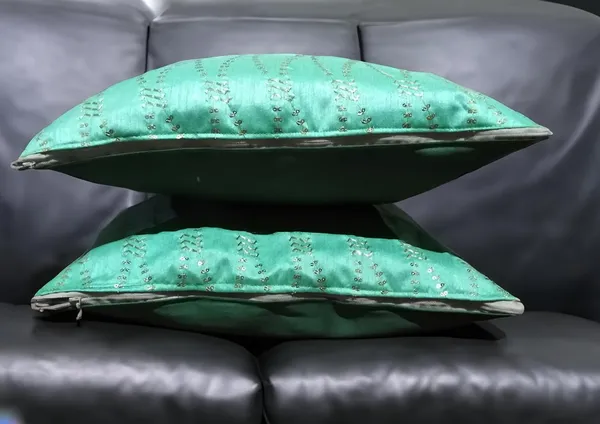 Pack_Of_5_Green_Embroidered_Sequence_Silk_Cotton_Cushion_Cover