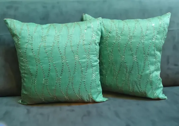 Pack_Of_5_Green_Embroidered_Sequence_Silk_Cotton_Cushion_Cover