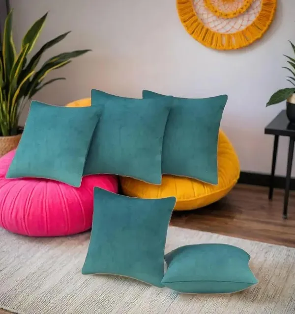 Teal_Green_Imported_Velvet_Cushion_Covers_|_Reversible_Design_&_Zip_Closure