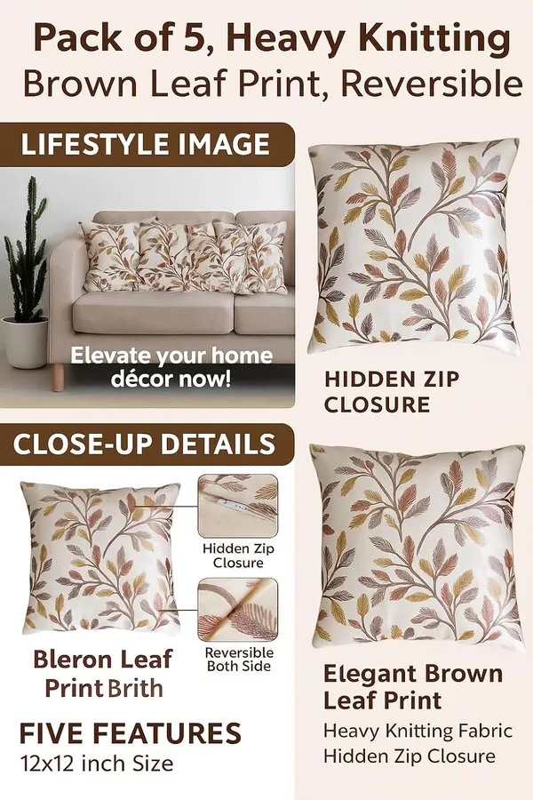 Brown_Heavy_Knitting_Leaf_Print_Reversible_Cushion_Covers_,_Hidden_Zip_Closure,_Designer_Sofa_Decor_Pillow_Covers_(Pack_Of_5)