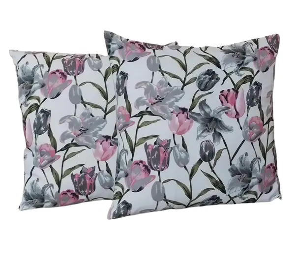 Pack_Of_2_Multicolor_Floral_Cotton_Cushion_Throw_Pillow_Covers_With_Tulips_&_Lilies_Design,_Reversible_Decorative_For_Sofa,_Couch,_Living_Room_&_Bedroom_With_Hidden_Zip