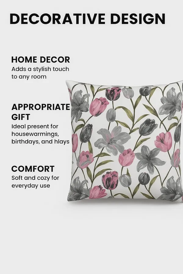 Pack_Of_2_Multicolor_Floral_Cotton_Cushion_Throw_Pillow_Covers_With_Tulips_&_Lilies_Design,_Reversible_Decorative_For_Sofa,_Couch,_Living_Room_&_Bedroom_With_Hidden_Zip