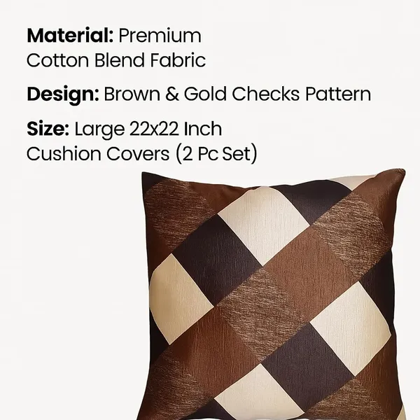 Brown_&_Gold_Checks_Cushion_Covers_Decorative_Throw_Pillow_Cases_For_Sofa,_Couch_&_Bed_Premium_With_Hidden_Zip_Closure_For_Living_Room_&_Bedroom_Decor