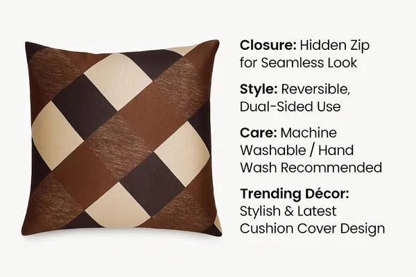 Brown_&_Gold_Checks_Cushion_Covers_Decorative_Throw_Pillow_Cases_For_Sofa,_Couch_&_Bed_Premium_With_Hidden_Zip_Closure_For_Living_Room_&_Bedroom_Decor
