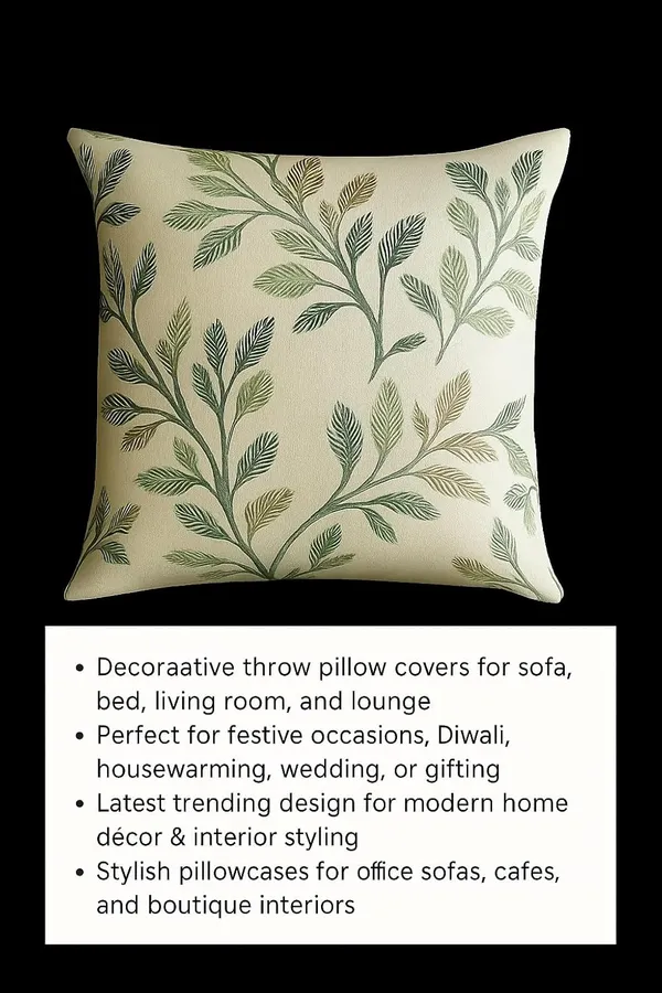 Pack_Of_5_Green_Luxury_Decorative_Leaf_Cushion_Cover_|_Latest_Trending_Soft_Fabric_With_Hidden_Zipper_|_Modern_Sofa,_Bed_&_Living_Room_Throw_Pillow_Covers_For_Stylish_Home_Decor
