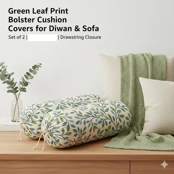 Pack_Of_2_Green_Bolster_Cover_Set_Heavy_Knitting_Masand_Pillow_Covers