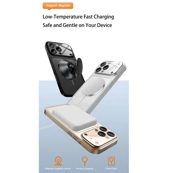 Blue__Premium_Metal_I_Phone_14_Pro_Max_Into_17_Pro_Series_Case,_Coral_Orange_Silicone,_Wireless_Charging_Compatible,_Camera_Protection,_Professional_Design
