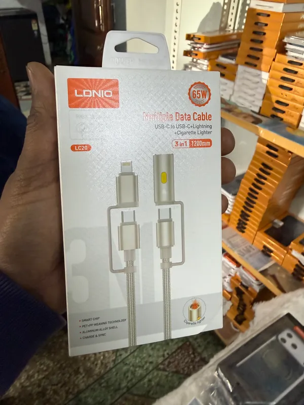 65W_3-in-1_Fast_Charging_Data_Cable_with_USB-C,_Lightning_&_Electric_Lighter_|_Aluminum_Alloy_|_1.2m_Braided_Cable