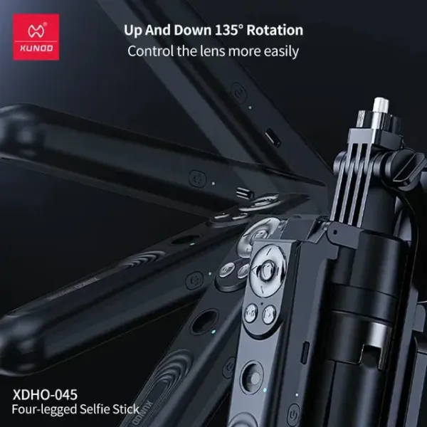 AK_PREMIUM_Auto_Tracking_Four-Legged_Selfie_Stick_Tripod_with_360°_Rotation,_Intelligent_Face_Tracking,_Detachable_Remote_&_1/4”_Screw_–_For_Smartphones,_Action_Cameras_&_Vlogging