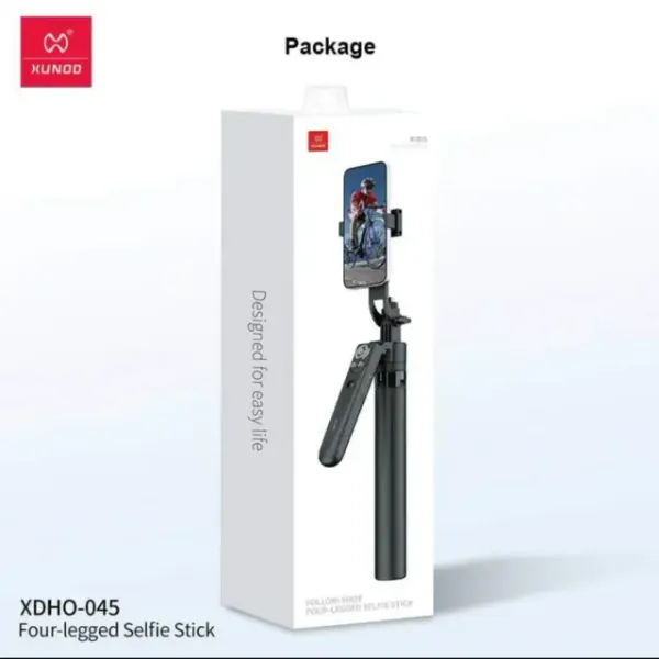 AK_PREMIUM_Auto_Tracking_Four-Legged_Selfie_Stick_Tripod_with_360°_Rotation,_Intelligent_Face_Tracking,_Detachable_Remote_&_1/4”_Screw_–_For_Smartphones,_Action_Cameras_&_Vlogging