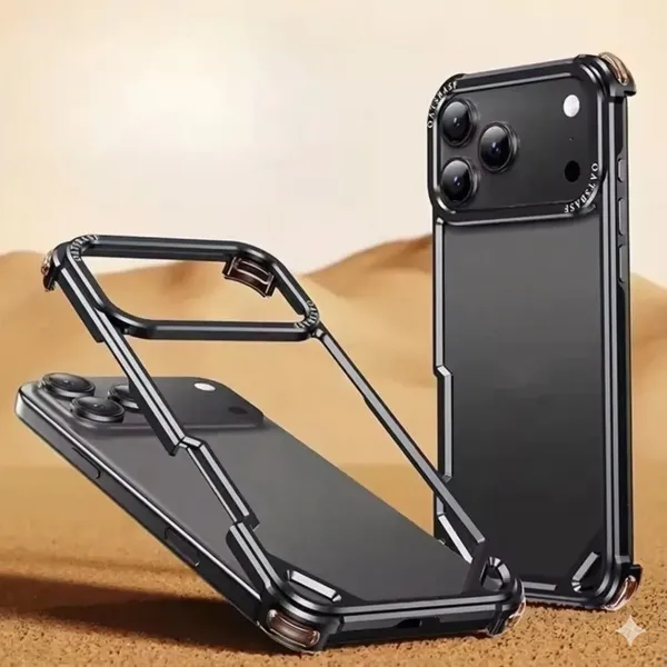 AK_PREMIUM_Luxury_Metal_Bumper_for_iPhone_17_Pro_/_17_Pro_Max_|_Aerospace_Aluminum_Frame_|_Shockproof_Corner_Guard_|_Raised_Camera_&_Screen_Protection