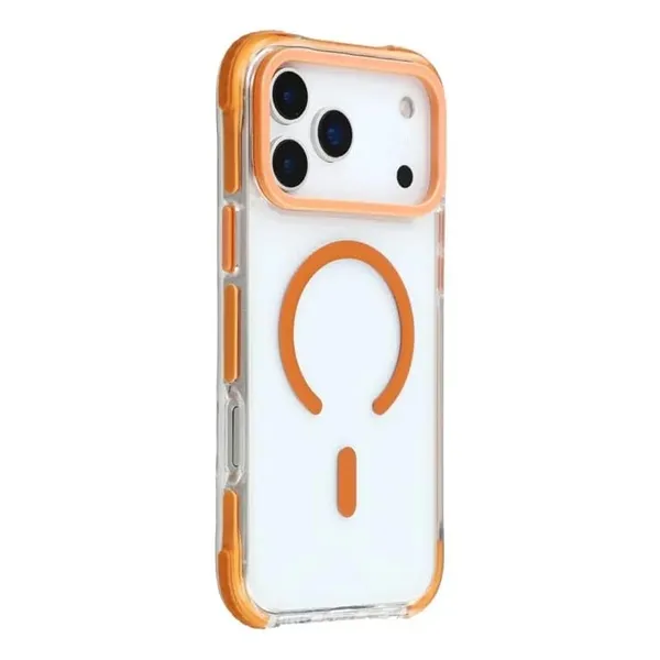 Brown_Crystal_Clear_Protective_Case_For_Iphone_17_Pro_Premium_Transparent_With_Orange_Bumper,_Slim_Fit_Design