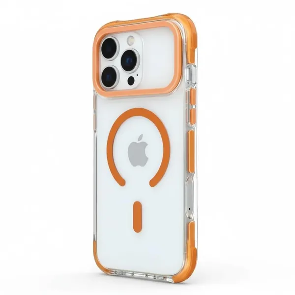 Brown_Crystal_Clear_Protective_Case_For_Iphone_17_Pro_Premium_Transparent_With_Orange_Bumper,_Slim_Fit_Design