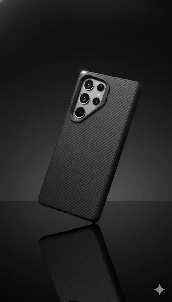 Black_&_Brown_Premium_Kevlar_Phone_Case_For_Samsung_S23_Ultra,_S24_Ultra,_Ultra_Durable_Lightweight_Carbon_Fiber_Design,_Black_(Samsung_Galaxy_S23_Ultra)