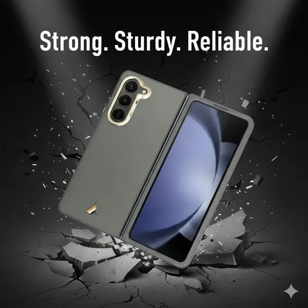 Grey_Luxury_Carbon_Fiber_Texture_Phone_Case_For_Galaxy_Zfold_5_With_Gold_Camera_Ring_And_Detachable_Bumper_Slim_Hybrid_Protective_Soft_Tpu_&_Pc_Cover