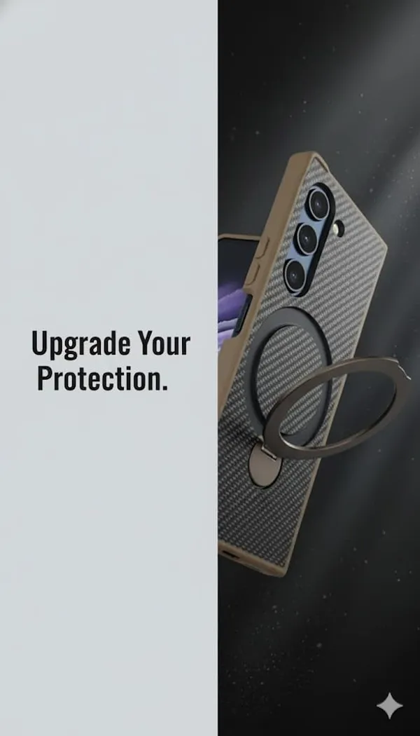 Brown_Carbon_Fiber_Ring_Holder_Wireless_Compatible_Case_For_Samsung_Z_Fold_6,_Premium_Soft_Leather,_Brown,_Scratchless,_Easy_Grip