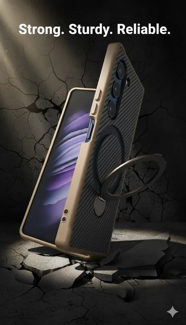 Brown_Carbon_Fiber_Ring_Holder_Wireless_Compatible_Case_For_Samsung_Z_Fold_6,_Premium_Soft_Leather,_Brown,_Scratchless,_Easy_Grip