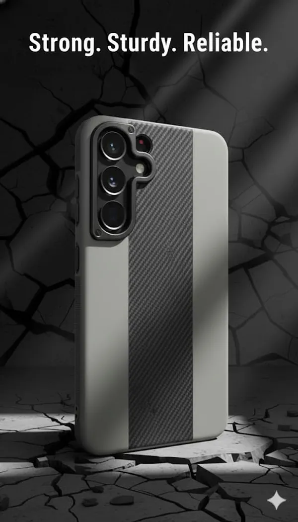 Grey_Premium_Carbon_Fiber_Wireless_Compatible_Case_For_Samsung_Galaxy_S25_Ultra,_Grey_With_Black_Stripe,_Slim_Protective_Cover,_Textured_Grip
