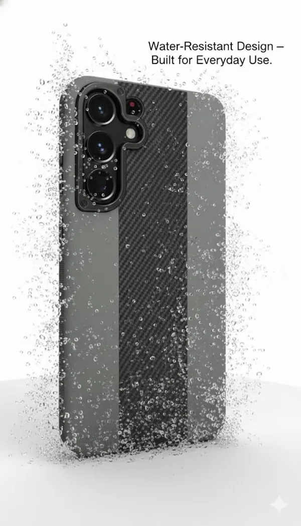 Grey_Premium_Carbon_Fiber_Wireless_Compatible_Case_For_Samsung_Galaxy_S25_Ultra,_Grey_With_Black_Stripe,_Slim_Protective_Cover,_Textured_Grip