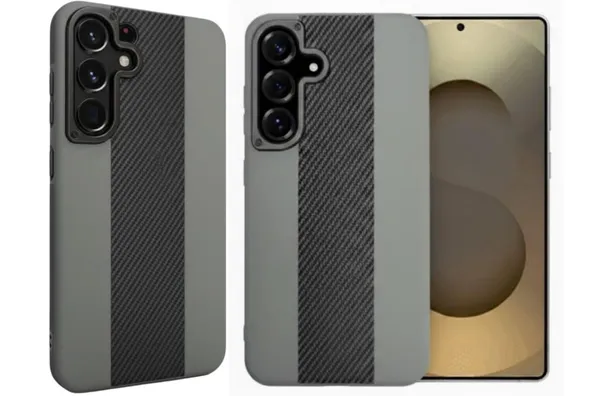 Grey_Premium_Carbon_Fiber_Wireless_Compatible_Case_For_Samsung_Galaxy_S25_Ultra,_Grey_With_Black_Stripe,_Slim_Protective_Cover,_Textured_Grip