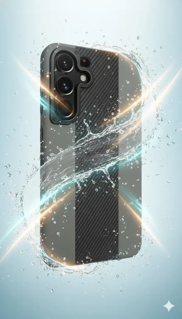 Grey_Premium_Carbon_Fiber_Wireless_Compatible_Case_For_Samsung_Galaxy_S25_Ultra,_Grey_With_Black_Stripe,_Slim_Protective_Cover,_Textured_Grip