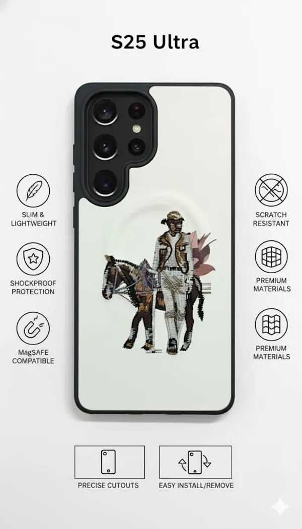 White_Sanata_Barbara_Premium_Case_For_Samsung_Galaxy_S25_Ultra,_Decorative_Art_Design_Frame_Protective_Cover