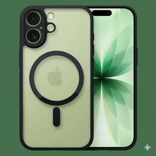 Transparent_Premium_Crystal_Clear_Case_For_Iphone_17,_Transparent_Protective_Cover_With_Magsafe_Ring,_Black_Frame,_Slim_Design