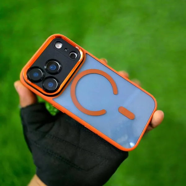 Orange_Premium_Crystal_Clear_Protective_Case_For_Iphone_17_Pro,_Brown_With_Gold_Accent,_Magsafe_Compatible_Camera_Lens_Protection