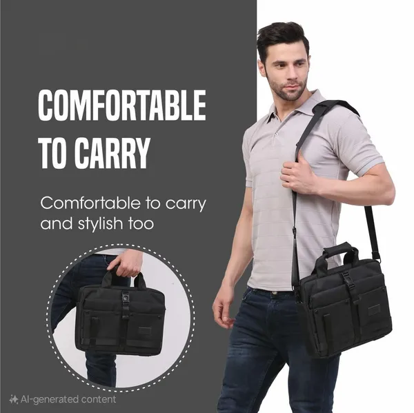 Grey_Professional_Laptop_Messenger_Bag,_Black,_Multi-Compartment_Design_With_Fleece_Sleeve,_Trolley_Strap,_Anti-Slip_Shoulder_Cushion_For_Business_Travel